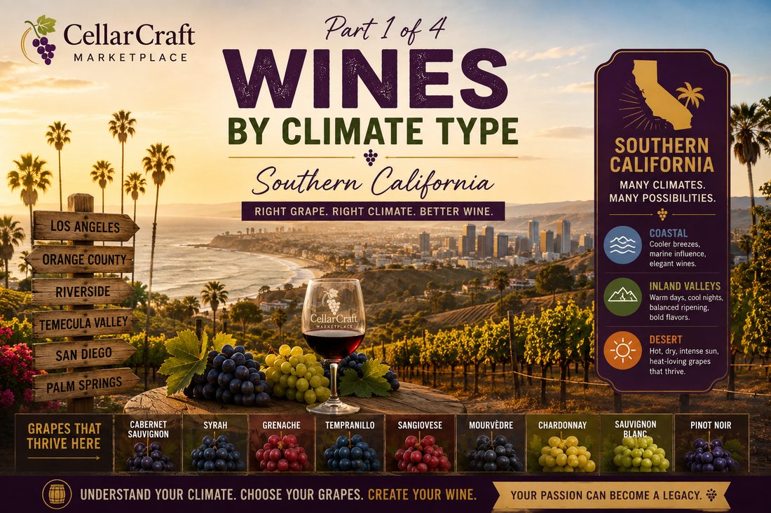Wine grapes for Southern California climate — warm weather varieties for home vineyards in SoCal