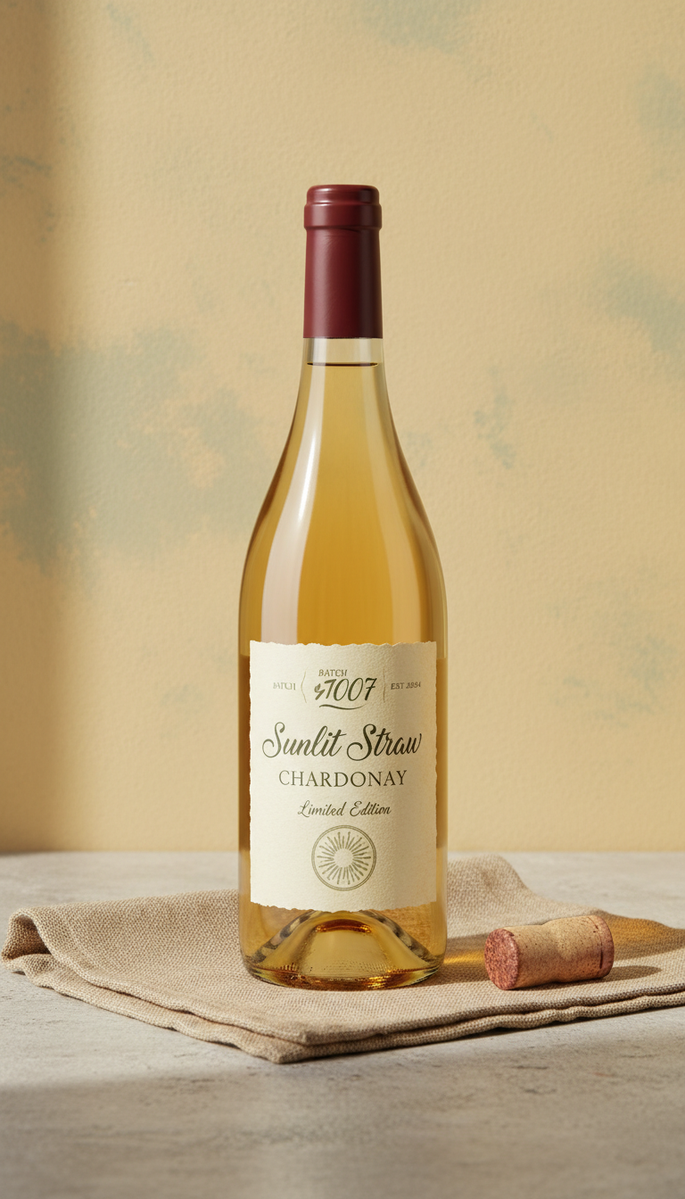 Sunlit straw chardonnay in premium presentation box