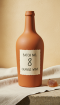 Clay pot orange wine with minimal label