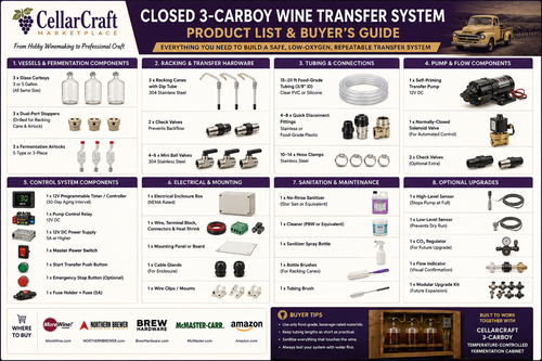 Closed carboy wine transfer system professional build plans