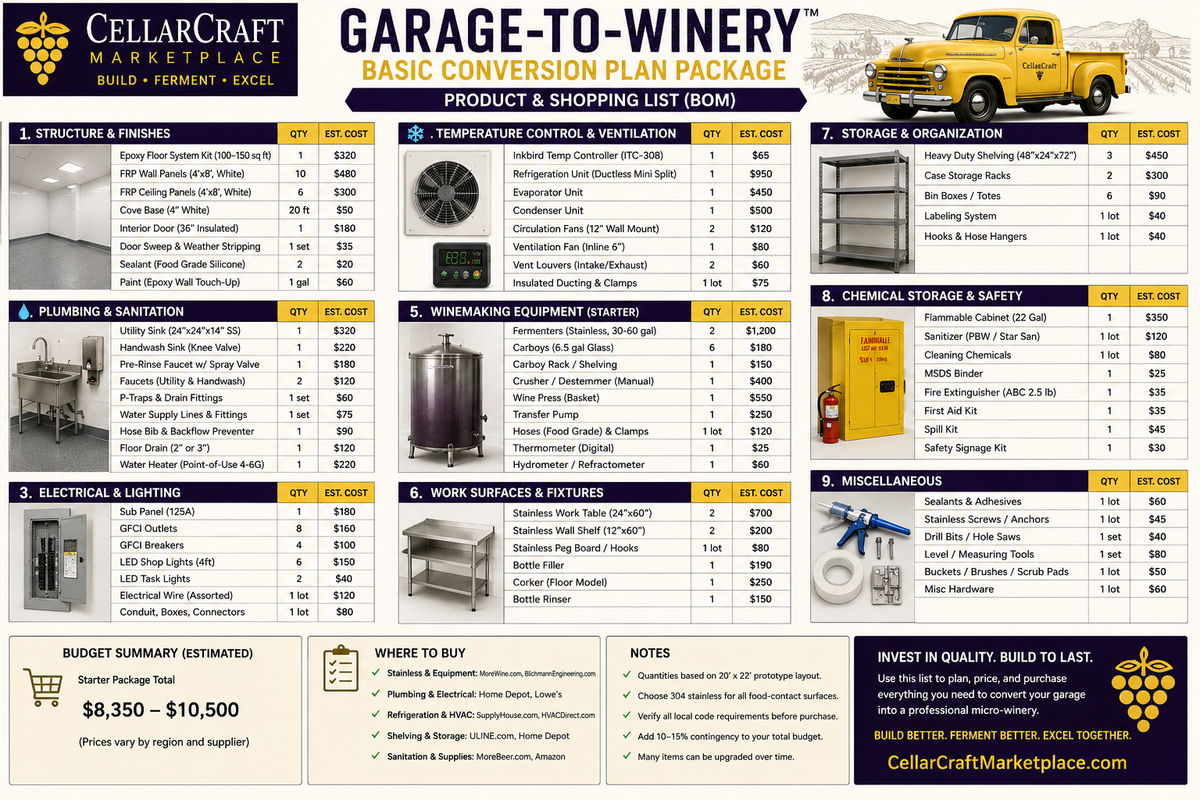 Garage-to-Winery small winery conversion plans and permitting guide