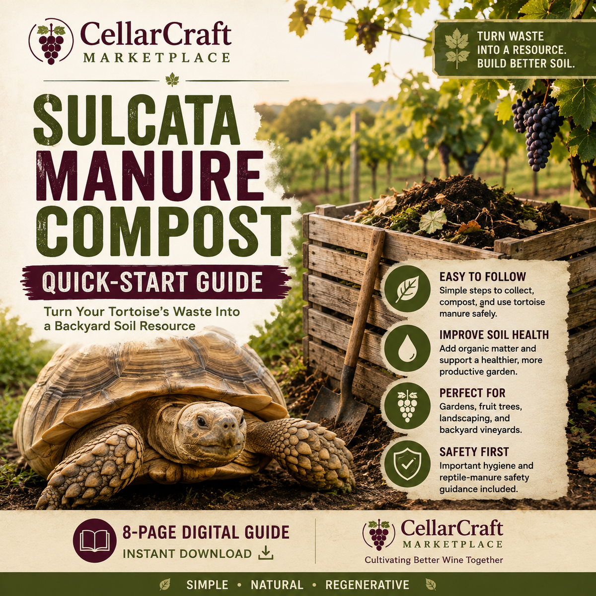 **Sulcata Manure Compost Quick-Start Guide | Turn Tortoise Waste Into a Garden Soil Amendment**